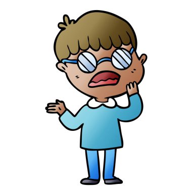 çizgi film karışık çocuk gözlük takıyor