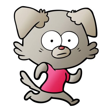 vektör çizim gergin köpek çizgi film