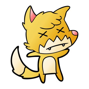 Çizgi film tilkisinin vektör çizimi