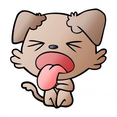 vektör çizim karikatür köpek bıkkın