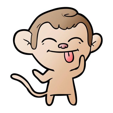 Komik karikatür maymun vektör çizim