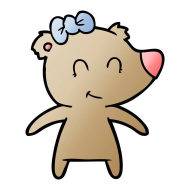 vektör çizim kadın ayı çizgi film