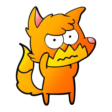 vektör çizim karikatür rahatsız fox