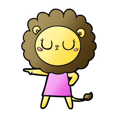 Çizgi film aslanının vektör çizimi