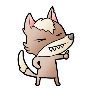 vektör çizim öfkeli wolf çizgi film