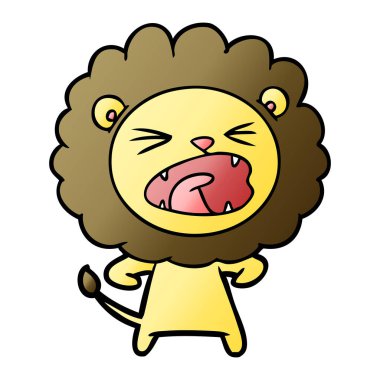 vektör çizim karikatür kızgın aslan