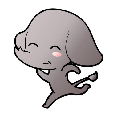 vektör çizim sevimli çizgi fil