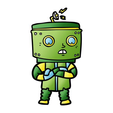 Çizgi film robotunun vektör çizimi