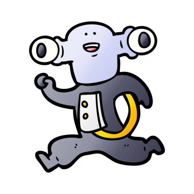 Dostu karikatür yabancı çalışan