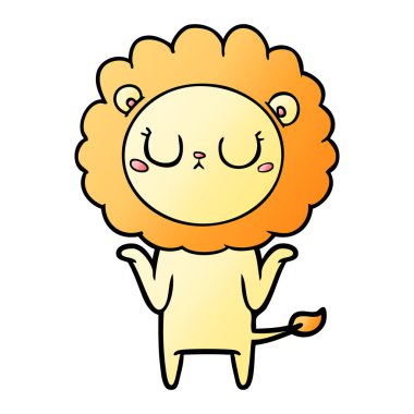 Çizgi film aslanının vektör çizimi