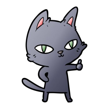  vektör çizim karikatür kedi bakarak