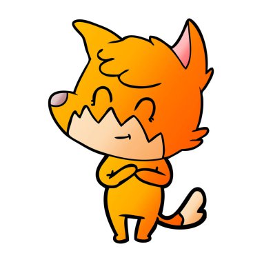 vektör çizim karikatür dostu Fox