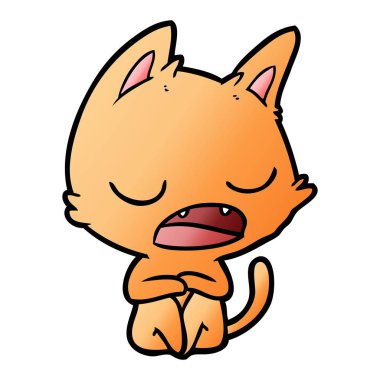  kedi karikatür konuşma vektör çizim