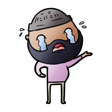 sakallı adam ağlıyor çizgi film