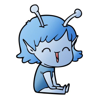 çizgi film yabancı kız gülerek