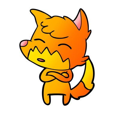 Çizgi film tilkisinin vektör çizimi