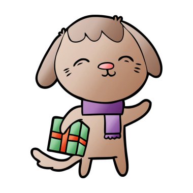 vektör çizim mutlu karikatür köpek