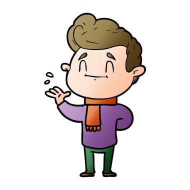 mutlu çizgi film adam vektör çizim