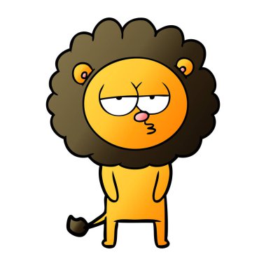 vektör çizim karikatür Yorgun aslan