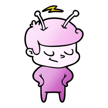 Dostu karikatür spaceman vektör çizim