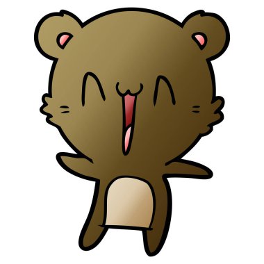 vektör çizim mutlu ayı çizgi film