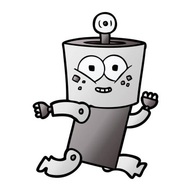 mutlu karikatür robot vektör çizim