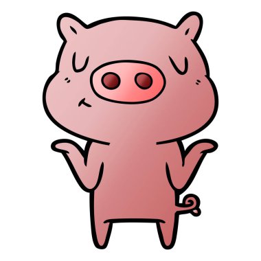 vektör çizim karikatür içerik domuz