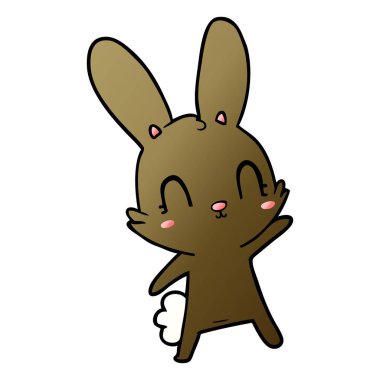 Tatlı çizgi film tavşanının vektör çizimi