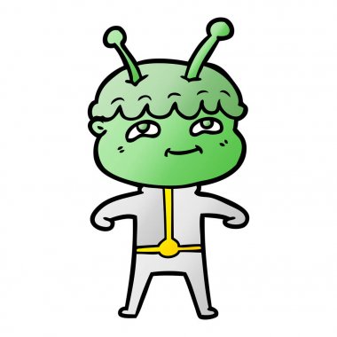 Dostu karikatür spaceman vektör çizim