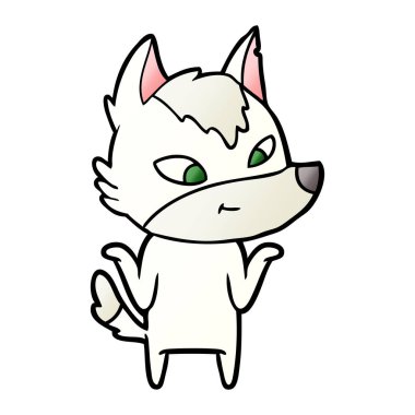 vektör çizim dostu karikatür kurt