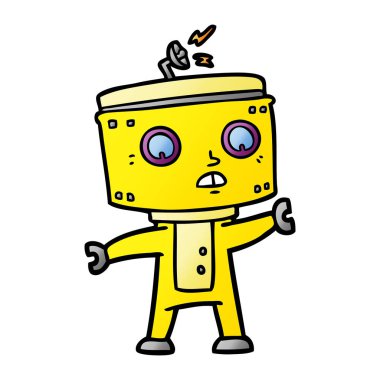 Çizgi film robotunun vektör çizimi