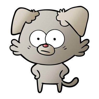 vektör çizim gergin köpek çizgi film