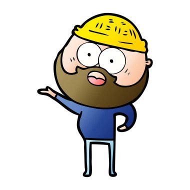 şaşırmış sakallı adam çizgi film