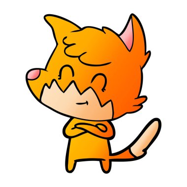 vektör çizim karikatür dostu Fox
