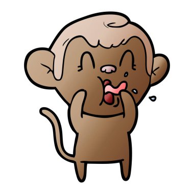 deli karikatür maymun vektör çizim