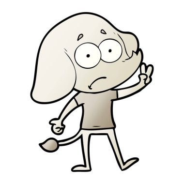 vektör çizim karikatür emin fil