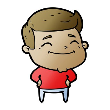 mutlu çizgi film adam vektör çizim