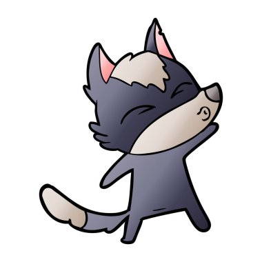 çizgi film kurt surat asmayı, vektör çizim