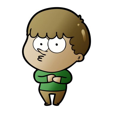 vektör çizim karikatür meraklı çocuk