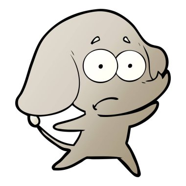 vektör çizim karikatür emin fil