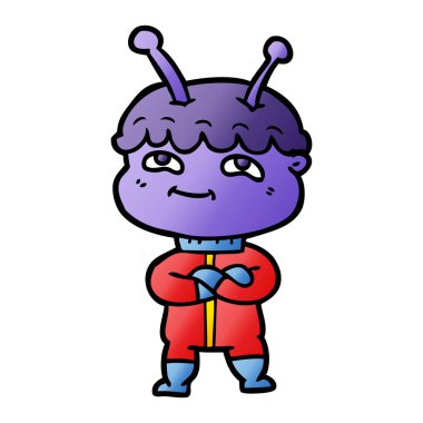 Dostu karikatür spaceman vektör çizim