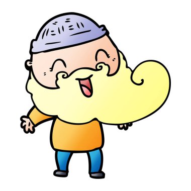 vektör çizim karikatür sakallı adam