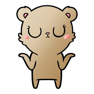 Shrugging huzurlu karikatür ayı