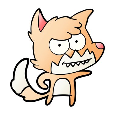 vektör çizim karikatür sırıtan Fox