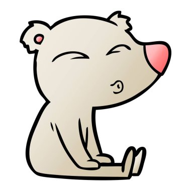 ıslık ayı oturan çizgi film