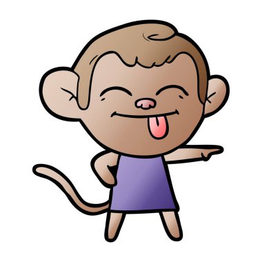 komik karikatür maymun işaret