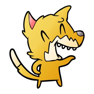 Tilki çizgi film gülen vektör çizim