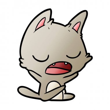  kedi karikatür konuşma vektör çizim