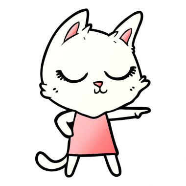 işaret sakin karikatür kedi kız