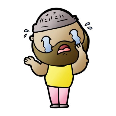 sakallı adam ağlıyor çizgi film